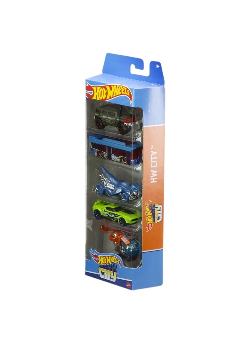 Hot Wheels سيارة هوت ويلز الأساسية ماتيل 80 - مجموعة 5 سيارات JGK08 - Image 1