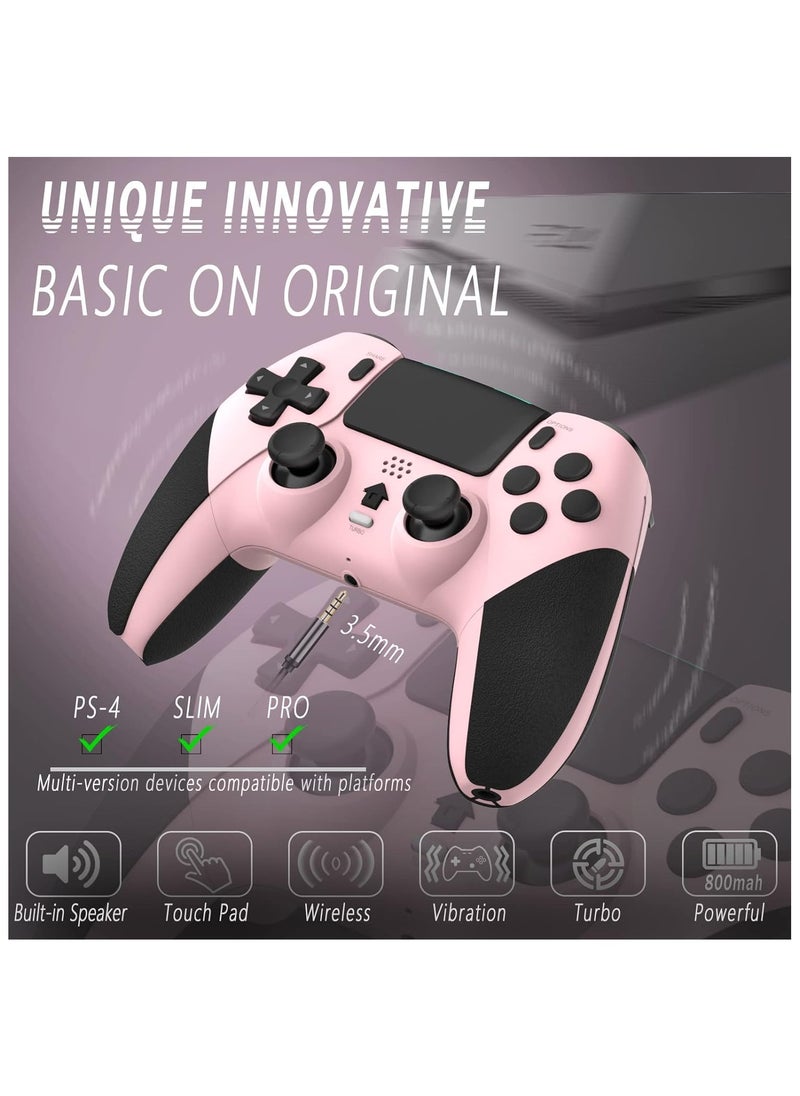 Anmi Wireless Pro Controller for PS4 Controller, Game Controller Compatible with Playstation 4/Slim/Pro/PC,Built-in 800mAh Rechargeable Battery/Responsive Joystick and Buttons/Audio/Turbo (Pink & Black)  - Image 2
