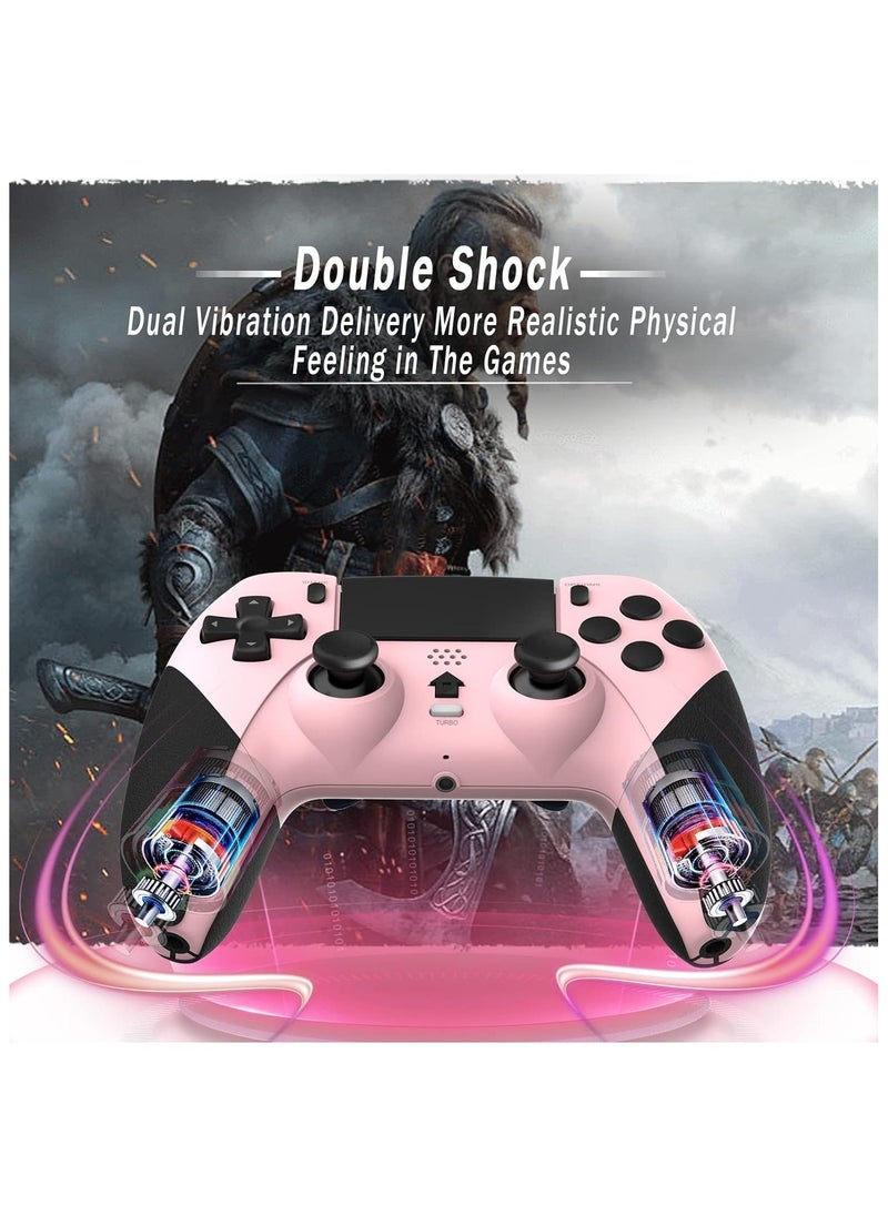 Anmi Wireless Pro Controller for PS4 Controller, Game Controller Compatible with Playstation 4/Slim/Pro/PC,Built-in 800mAh Rechargeable Battery/Responsive Joystick and Buttons/Audio/Turbo (Pink & Black)  - Image 3