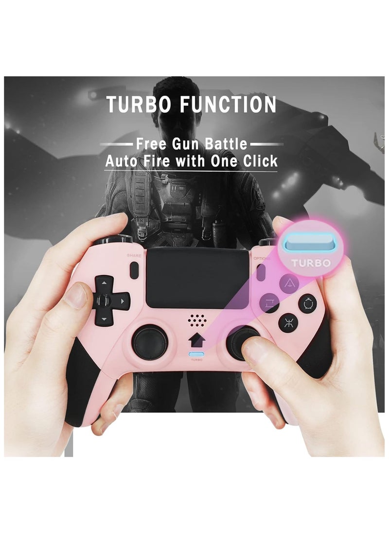 Anmi Wireless Pro Controller for PS4 Controller, Game Controller Compatible with Playstation 4/Slim/Pro/PC,Built-in 800mAh Rechargeable Battery/Responsive Joystick and Buttons/Audio/Turbo (Pink & Black)  - Image 4
