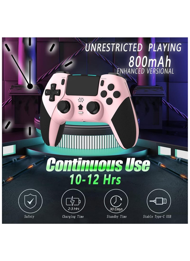 Anmi Wireless Pro Controller for PS4 Controller, Game Controller Compatible with Playstation 4/Slim/Pro/PC,Built-in 800mAh Rechargeable Battery/Responsive Joystick and Buttons/Audio/Turbo (Pink & Black)  - Image 5
