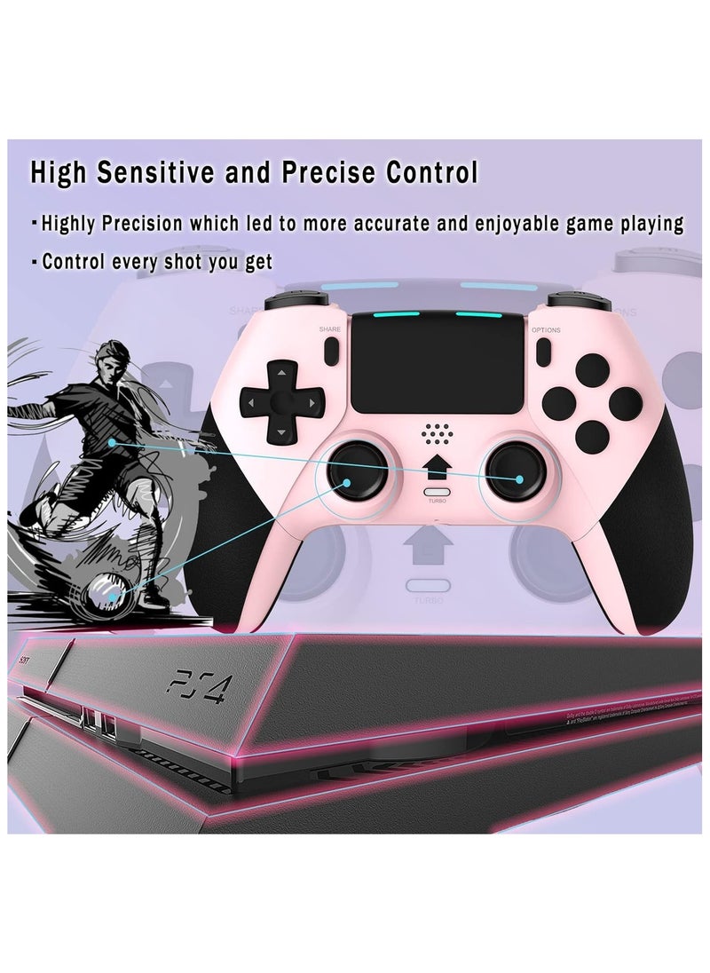 Anmi - Wireless Pro Controller for PS4 Controller, Game Controller Compatible with Playstation 4/Slim/Pro/PC,Built-in 800mAh Rechargeable Battery/Responsive Joystick and Buttons/Audio/Turbo (Pink & Black) - Image 1