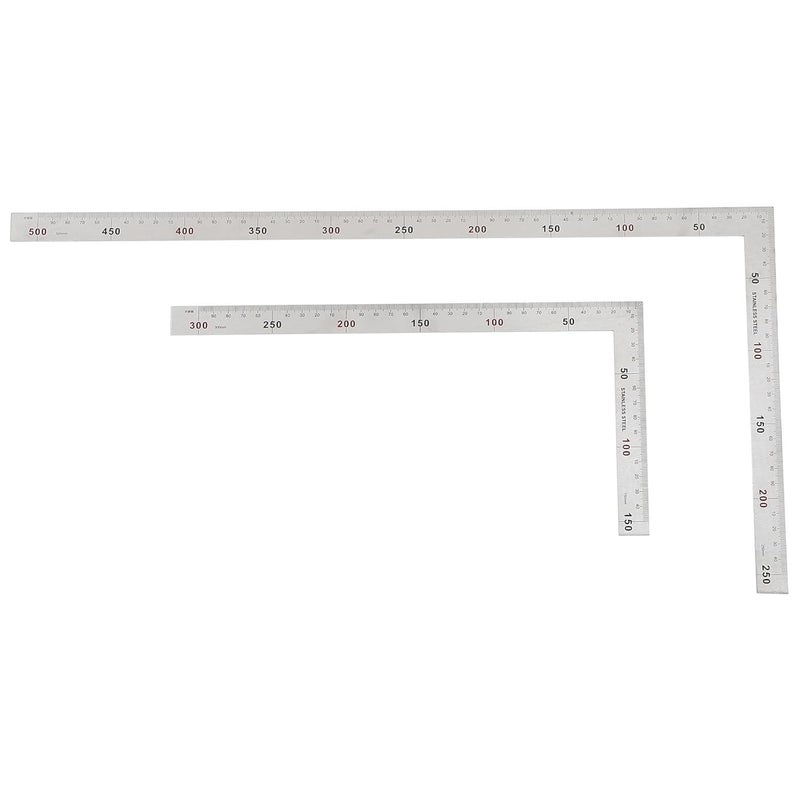 Cabilock 2 Pcs Stainless Steel Ruler Metal Carpenter Square for Woodworking Engineering - Image 2