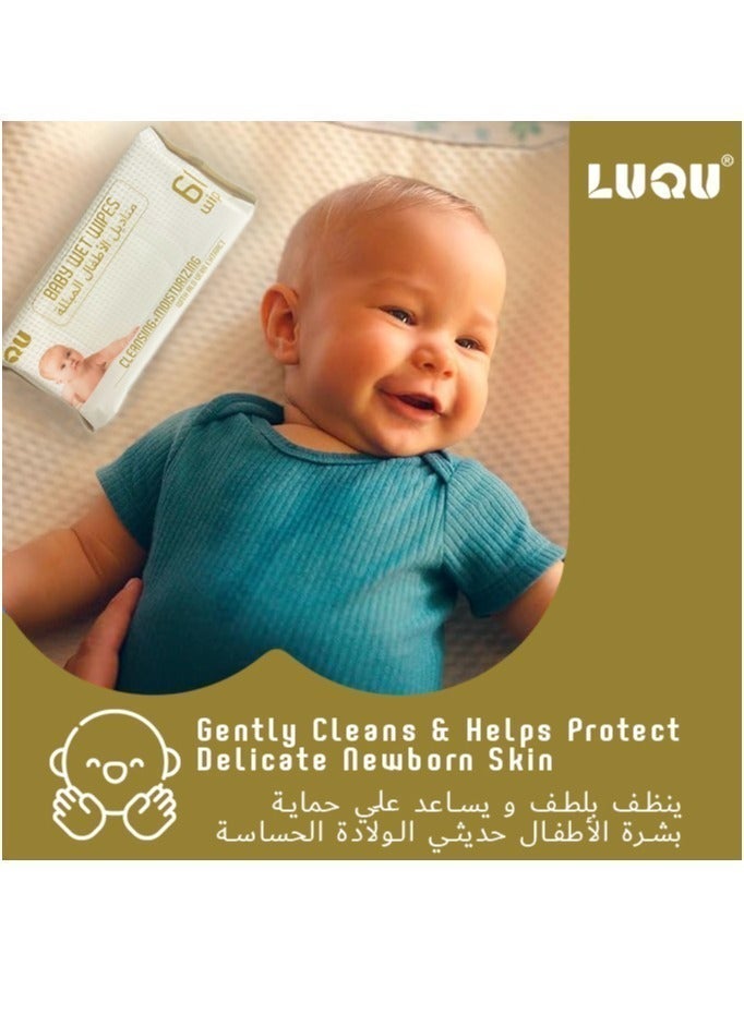 LuQu Original Plastic Free Baby Wipes With Aloe Vera Extracts, 720 Wet Wipes, 99.9% Water Based And Unscented For Sensitive Skin Pack of 12 - Image 3