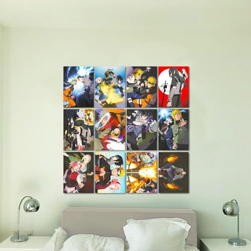 Naruto Posters For Bedroom Room Decor Bundle | 12 Posters for Walls Anime Poster Pack Set With Anime Stickers | Naruto Room Decorations Set - Image 2