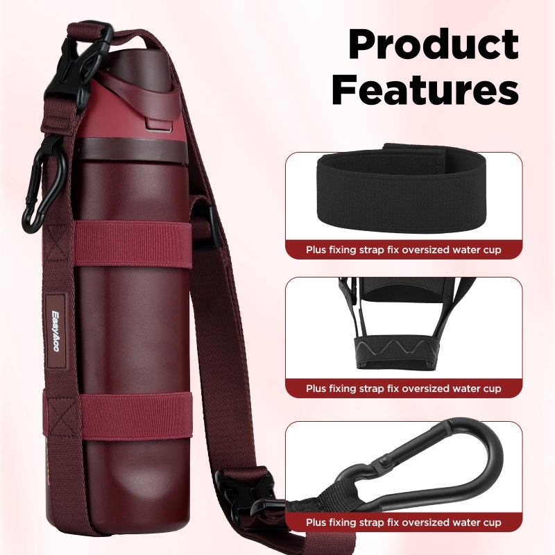 EasyAcc Water Bottle Holder Strap Sling, for Owala FreeSip 24 32 40 oz, Hydro Flask, Cirkul, Yeti, Stanley Flip, Universal Water Bottles, with Carabiner, for Walking Curise Travel (Bottle Excluded) - Image 5