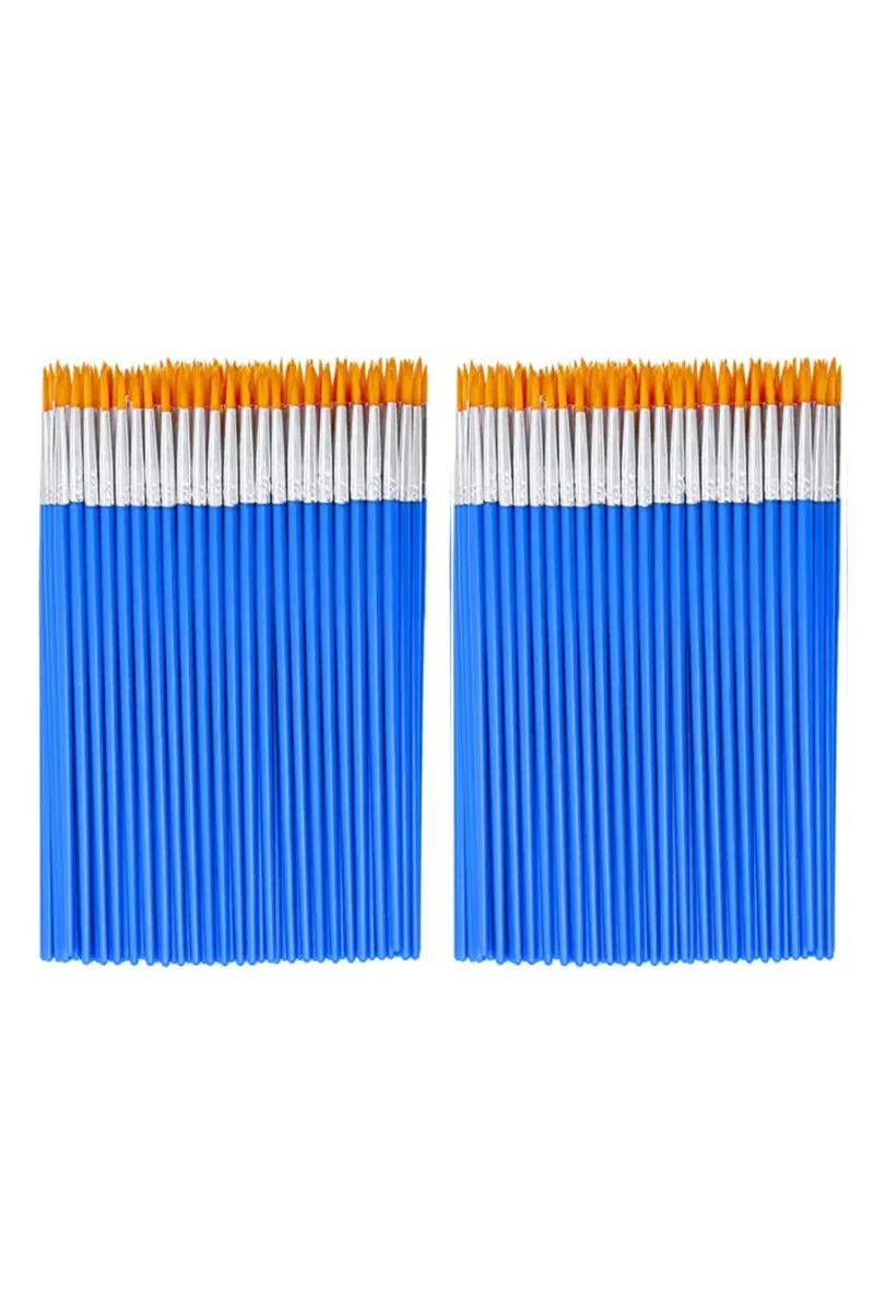 erorex Round 100pcs 100pcs Paint Brushes Set for Kids Acrylic with Flat Round Pointed Paint Brushes Craft W