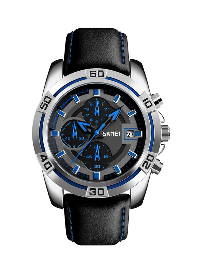 Men's Water Resistant Chronograph Wrist Watch 9156l - 47 mm - Black