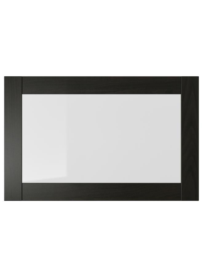 زبون باب زجاجي، أسود-بني/زجاج شفاف، 60×38 سم - Image 1