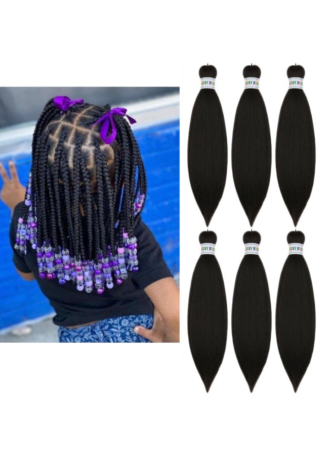 Leticia Kids Pre stretched Braiding Hair 16inch Black Yaki Braiding Hair for Kids Knotless Braids - Image 2