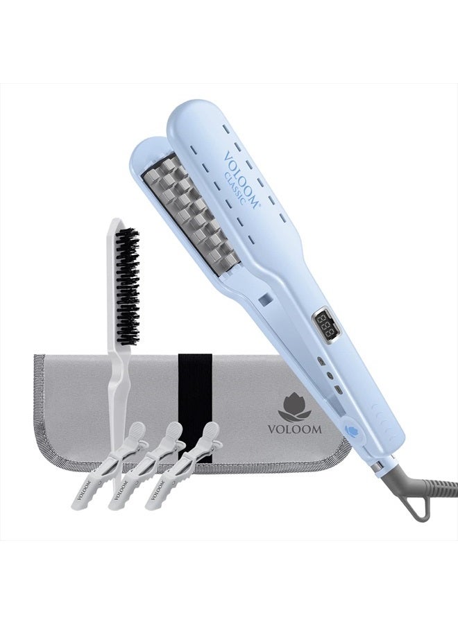 VOLOOM فولوم كلاسيك 1-½ بوصة مكواة شعر سيراميكية احترافية لتكثيف الشعر | للشعر الأكثر كثافة أو حجم شعر يدوم لفترة أطول | درجة حرارة قابلة للتعديل | إيقاف تشغيل تلقائي - Image 1