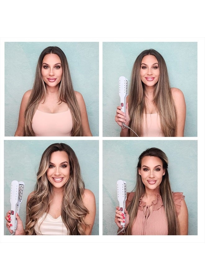 VOLOOM فولوم كلاسيك 1-½ بوصة مكواة شعر سيراميكية احترافية لتكثيف الشعر | للشعر الأكثر كثافة أو حجم شعر يدوم لفترة أطول | درجة حرارة قابلة للتعديل | إيقاف تشغيل تلقائي - Image 3