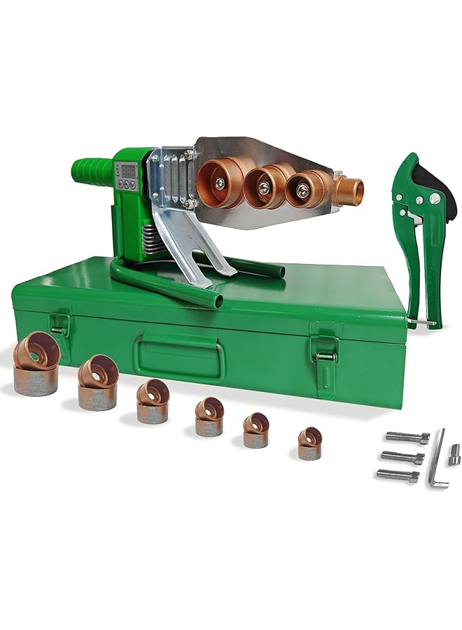 erorex Plastic Water Pipe Welding Device Pipe Welding Machine 0 400℃ Adjustable Digital Socket Fusion Welder Ppr Pipe Fusion Welder With Double Heat Dissipation For Pe Ppr Pb Hdpe 20 63 Mm Pipes Green - Image 1