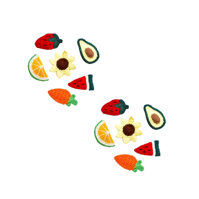 12 pcs Fruit Design Hair Clip Hair Bobby Pin Barrettes Styling Girl Headdress Accessories (Strawberry + Carrot + Watermelon + Grapefruit + Avocado + Sunflower) - Image 1