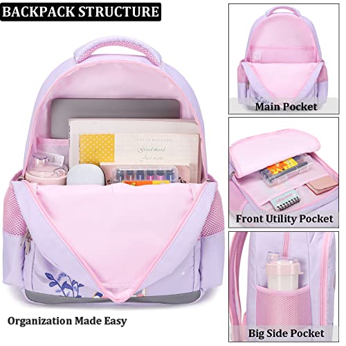 JIANYA Girls Backpack for School Mermaid School Bags Kindergarten Kids Backpacks with Lunch Box & Chest Strap, Light Blue - Image 4
