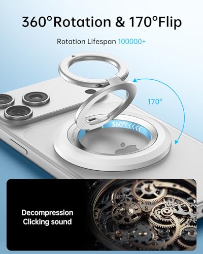 SYNCWIRE for MagSafe Ring Phone Holder 360 Rotation Magnetic Cell Phone Grip DualSided Magnets Phone Ring Kickstand Compatible with iPhone 17 16 15 14 13 12 Pro Max MagSafe Android Samsung etc - Image 3