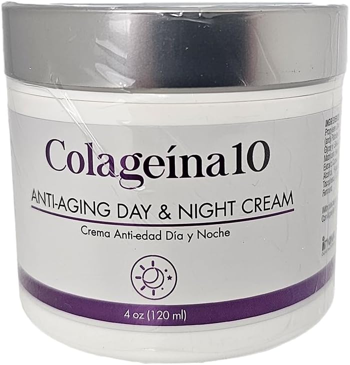Colageina 10 Colageina 10 Anti-Aging Day and Night Cream 4oz, Crema Facial Anti-Edad de Dia y Noche 120ml 