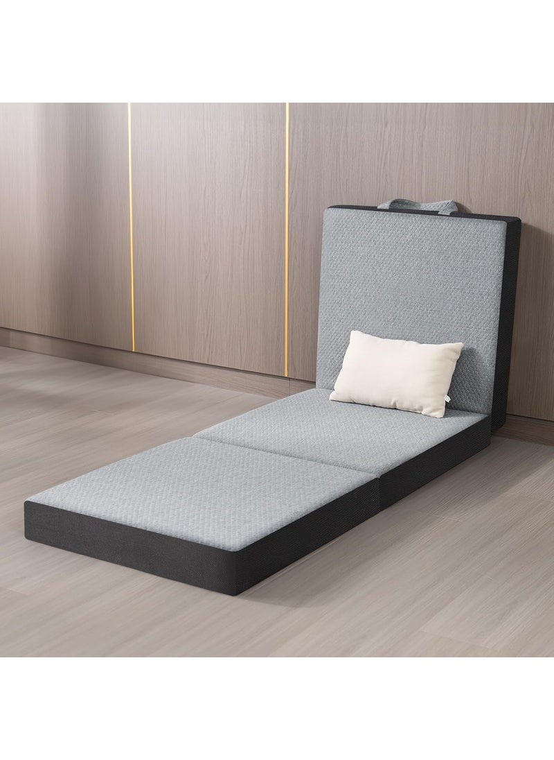 9villa 9villa Tri Folding Memory Foam Mattress Soft Miduim Firm Foldable Mattress for Floor Play Mat Foldable Bed Guest beds Camping Bed Mattress Grey Colors Single Bed 72x36x4 Inch  - Image 3
