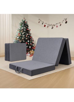 9villa 9villa Tri Folding Memory Foam Mattress Soft Miduim Firm Foldable Mattress for Floor Play Mat Foldable Bed Guest beds Camping Bed Mattress Grey Colors Single Bed 72x36x4 Inch  - Image 1