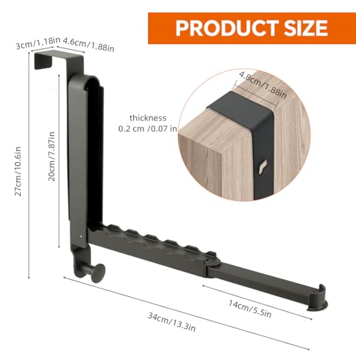HASTHIP ® Cotton Folding Wall Hanging Shelves Bar Door Back Bar Organizer Retractable Folding No Drill Wall Coat Hanger Space Saver Organizer Hanging Rack Wardrobe for Clother Hangers,Towel,Bags - Image 2