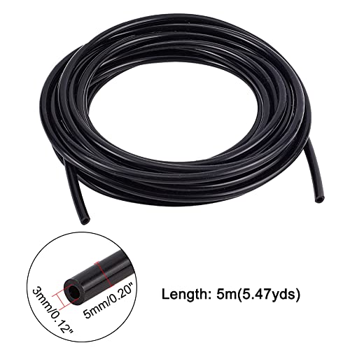 AHANDMAKER 16.4 Feet Black Vacuum Hose, ID 1/8inch(3mm) High Temperature Silicone Vacuum Tubing Hose, 3/16inch(5mm) Vacuum Tube, Vacuum Line Kit for Automotive and Pipeline - Image 2