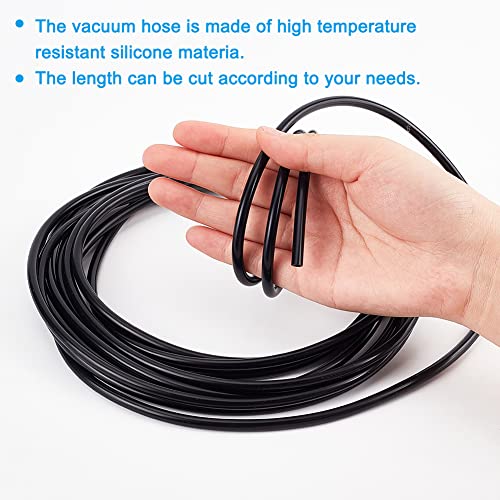 AHANDMAKER 16.4 Feet Black Vacuum Hose, ID 1/8inch(3mm) High Temperature Silicone Vacuum Tubing Hose, 3/16inch(5mm) Vacuum Tube, Vacuum Line Kit for Automotive and Pipeline - Image 3