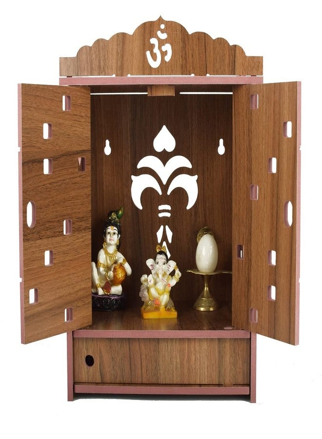 Lyrics Creation Beautiful MDF Wooden Temple,Home Temple, Pooja Mandir, Wall Hanging and Table Top Home Mandir Temple, Home Decor Beautiful Wooden Temple, Dark Brown (43*23*19 cm) (Brown) - Image 1