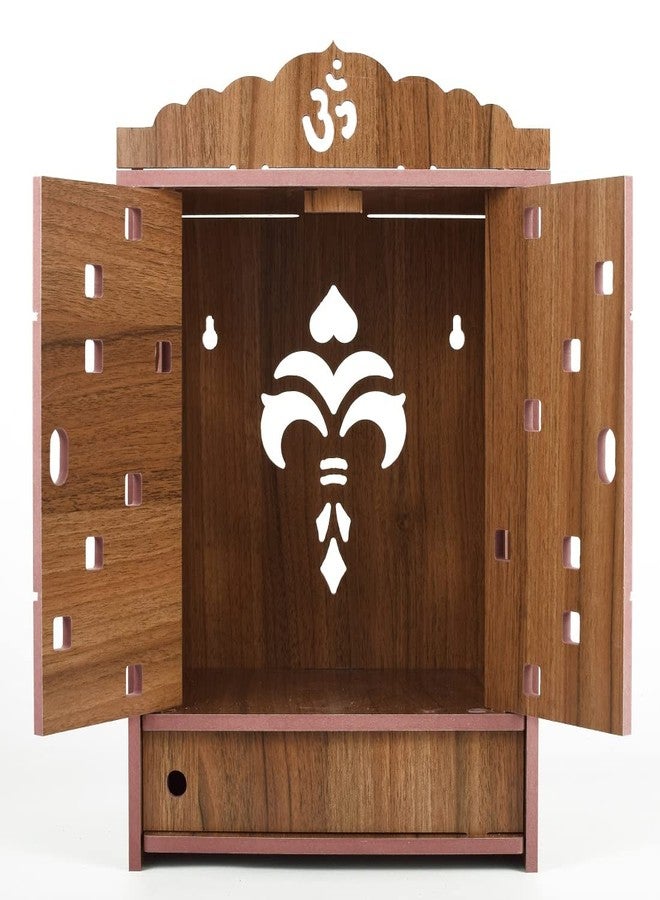 Lyrics Creation Beautiful MDF Wooden Temple,Home Temple, Pooja Mandir, Wall Hanging and Table Top Home Mandir Temple, Home Decor Beautiful Wooden Temple, Dark Brown (43*23*19 cm) (Brown) - Image 2