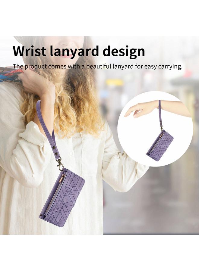 S-TOP Case For Honor 100 5G Geometric Zipper Wallet Side Buckle Leather Phone Case - Image 5