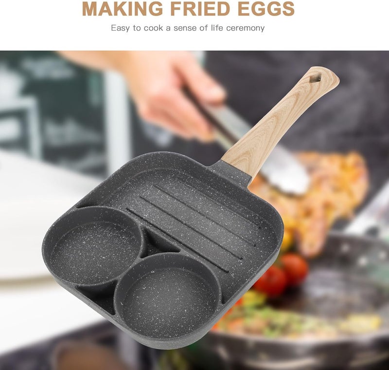 Nonstick Egg Frying Pan Omelet Skillet Compatible with Gas and Induction Stovetops, Non-stick Cooking Pan for Home Breakfast, Standard Size with Heat-resistant Handle - Image 4