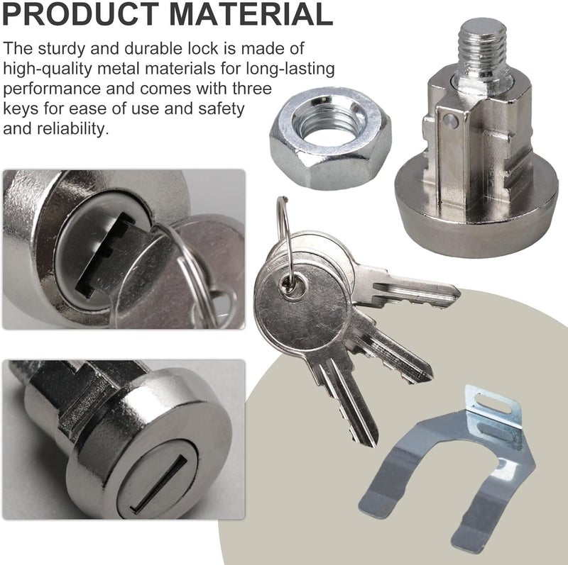AGUNION C9100 National Mailbox Lock with Keys for USPS-L-1172C Mailbox Key Lock, Clockwise Brushed Nickel Key Lock (4 Kits) - Image 3