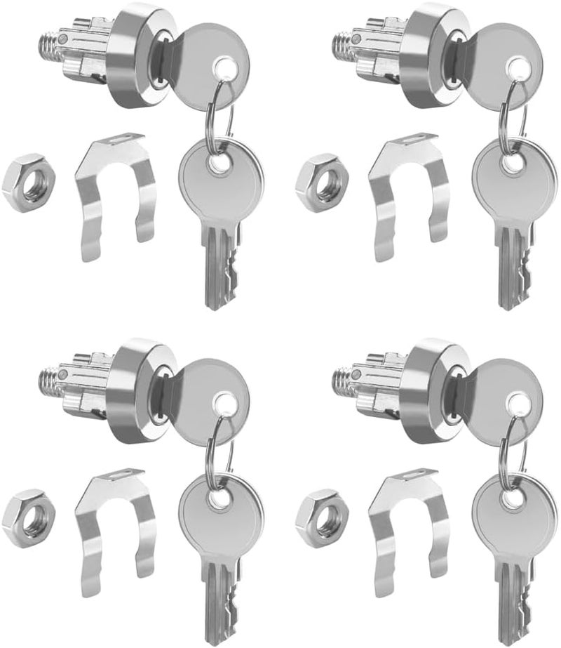 AGUNION C9100 National Mailbox Lock with Keys for USPS-L-1172C Mailbox Key Lock, Clockwise Brushed Nickel Key Lock (4 Kits) - Image 1