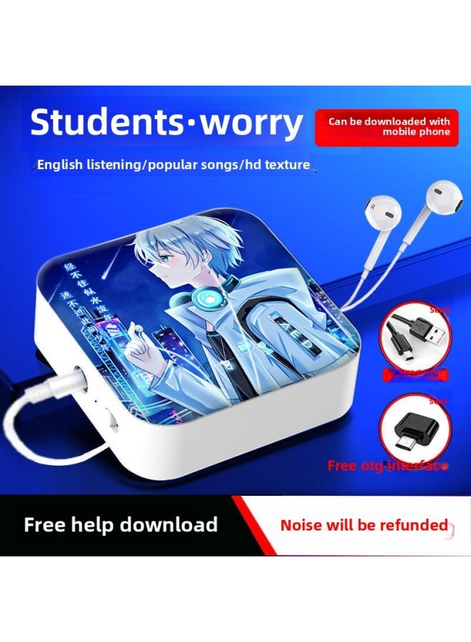 Mp3 Walkman Mini Music Player Girls Listening To Songs Junior Senior High School English Listening Sports Small Mp4 Strawberry-Body Color:Star Boy-Memory Capacity:MP3 Headphone Memory Card with Korean Pop Songs】 - Image 1
