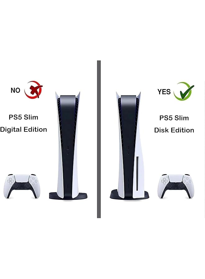 Beauenty Skin For Playstation 5 Slim Disc Version Sticker For Ps5 Vinyl Decal Cover For Playstation 5 Controller Full Wrap Skin Protective Film Sticker Compatible With Ps5 Slim Disk Edition - Image 2