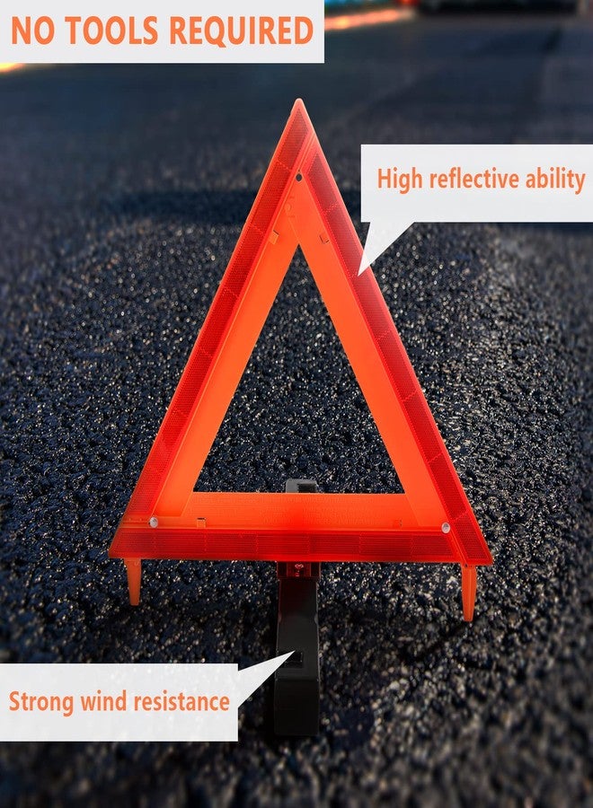 WORKKOOL 3 Pack Foldable Warning Reflective Triangles with Carrying Case, Heavy Base Roadside Triangles for Vehicles Breakdown, Safty Reflector DOT Approved(Sand Filled) - Image 5