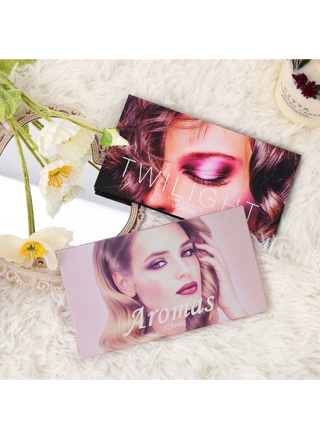 CHARMCODE 2Pcs Twilight Dusk + Aromas Nude Eyeshadow Palette Makeup Set, Matte Shimmer Glitter Pressed Pearl All Highly Pigmented Blending Powder, Natural Velvet Texture Eye Shadow Kit  - Image 5