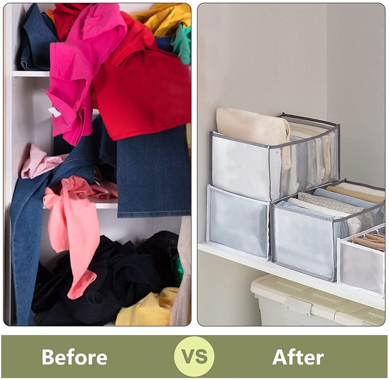 AEXONIZ TOYS AEXONIZ Clothing OrganizerWardrobe Clothes Organizer for Drawers 7 GridsClothes Organizer for Folded ClothesOrganizer for ClosetMesh Storage Compartment for Jeans TShirts LeggingPack Of 1  - Image 5