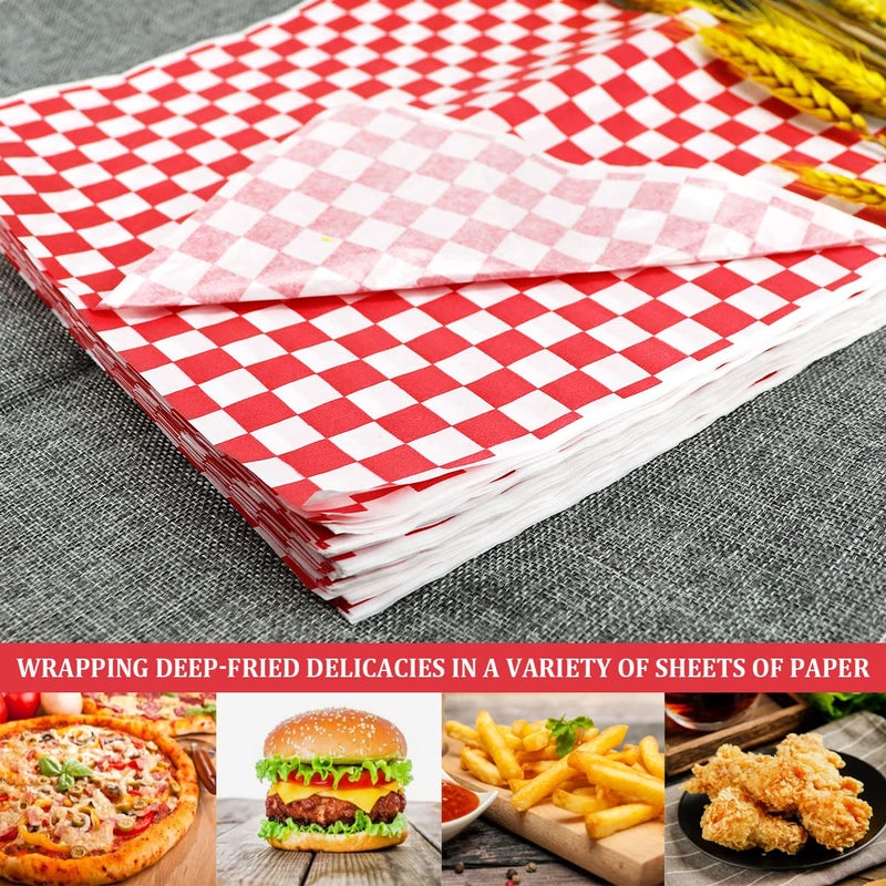 DOERDO DD DOERDO 100pcs Deli Sandwich Wrap Paper  Grease Resistant Food Wrapping Papers Basket Liners for Plastic Food Basket  Wrapping Bread and Sandwiches  Red  11''x10'' - Image 5