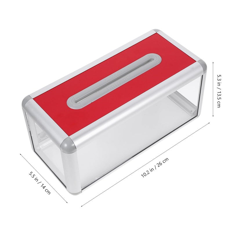 Lockable Business Card Holder Box With Key Secure Desktop Organizer For Office - Image 3