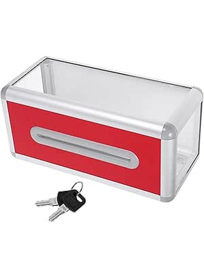 Lockable Business Card Holder Box With Key Secure Desktop Organizer For Office - Image 1