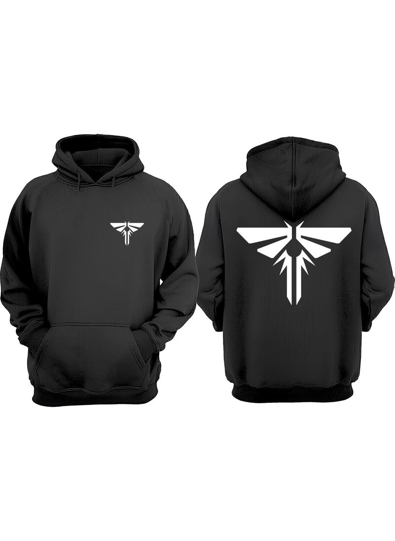The Wert - Unisex The Last Of Us Drawing Logo Design Front Back Printed Regular Size Black Sweatshirt - Image 1