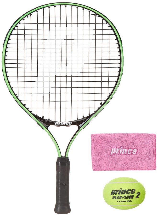 Prince tour 23 tennis racket with Stage 2 orange tennis ball 1 doz and Wristband PNK/WHT - Image 1