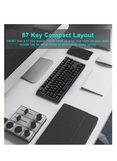 RK RK987 Mechanical Keyboard 87 Keys White LED Backlight Tenkeyless Gaming Keyboard, Wired/Wireless Bluetooth Gaming/Office for iOS Android Windows MacOS and Linux  - Image 3