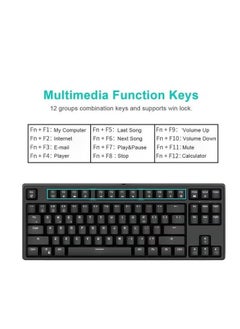 RK RK987 Mechanical Keyboard 87 Keys White LED Backlight Tenkeyless Gaming Keyboard, Wired/Wireless Bluetooth Gaming/Office for iOS Android Windows MacOS and Linux  - Image 4