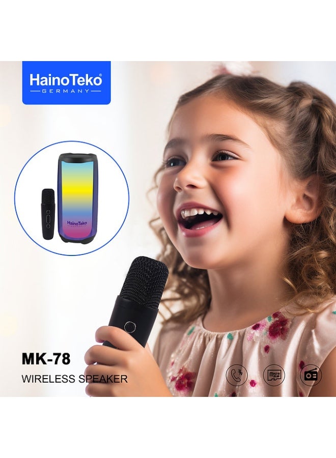 هينو تيكو هاينو تيكو MK78 مكبر صوت بلوتوث محمول مع ميكروفون لاسلكي أسود - Image 2