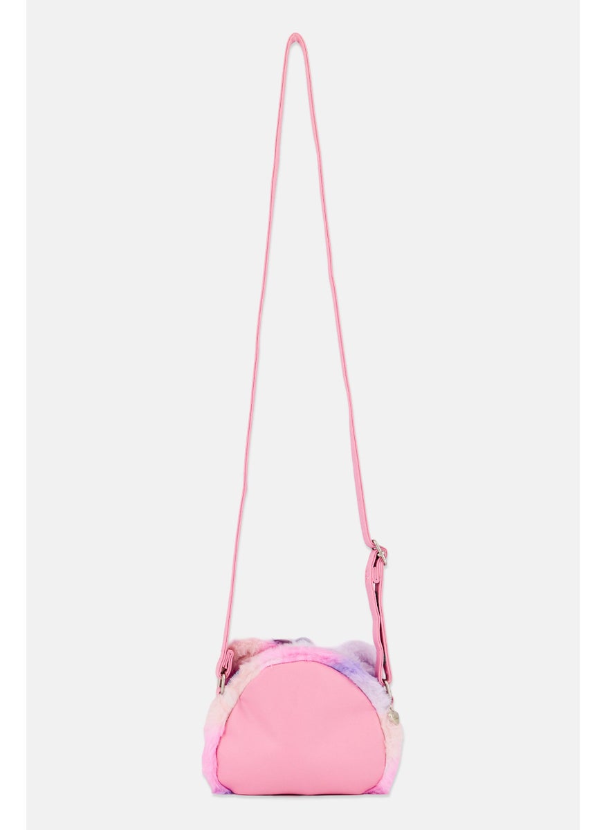 OMG Accessories Kids Girl Teddy Daisy Faux Fur Cross Body Bag 14 H x 17 L x 5 W cm, Pink  - Image 2