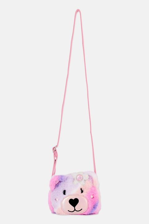 حقيبة كروس بودي للفتيات من تيدي دايزي بالفرو الصناعي 14 سم ارتفاع x 17 سم طول x 5 سم عرض، وردي