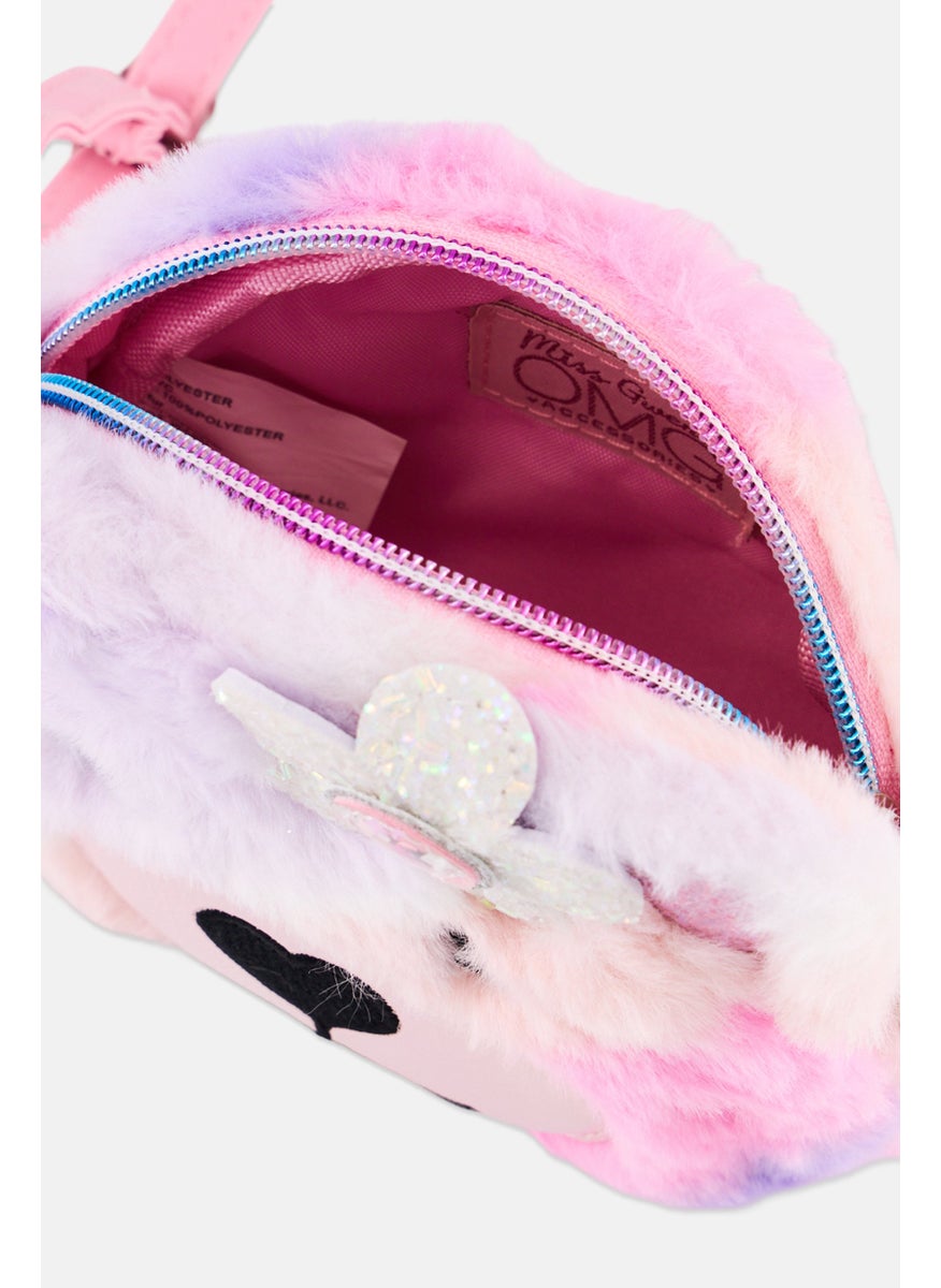 OMG Accessories Kids Girl Teddy Daisy Faux Fur Cross Body Bag 14 H x 17 L x 5 W cm, Pink  - Image 3