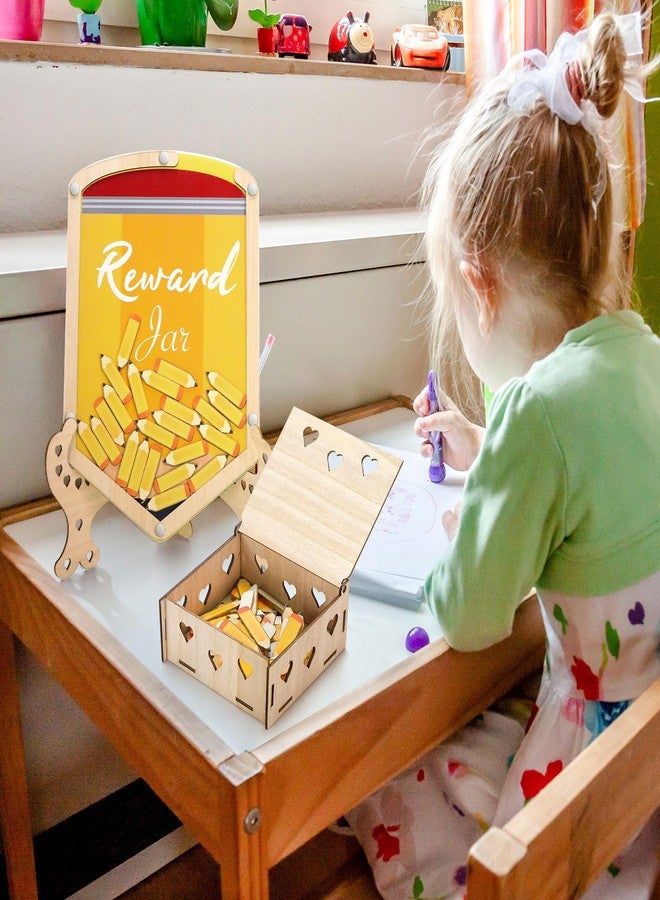 GlikCeil 101 Pcs Classroom Reward Jar 11.8" Teacher Class Behavior Chart Reward Jar Potty Training Chart Back to School Classroom Management Tools for First Day of School Home Supplies(Pencil) - Image 3