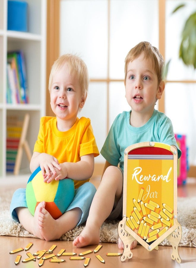 GlikCeil 101 Pcs Classroom Reward Jar 11.8" Teacher Class Behavior Chart Reward Jar Potty Training Chart Back to School Classroom Management Tools for First Day of School Home Supplies(Pencil) - Image 5